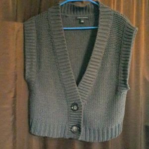 Short Grey Sweater Wool/Cotton Blend